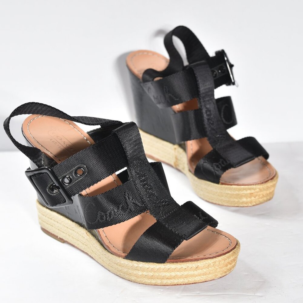 Coach Maryanne Buckle Strap Wedge Heels